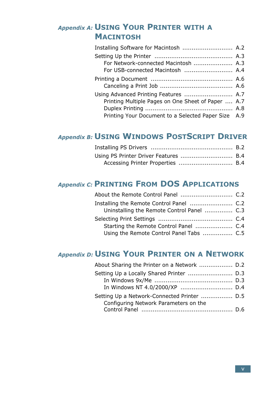 Dos a | Tally Genicom Tally Mono Laser 9025N User Manual | Page 6 / 214