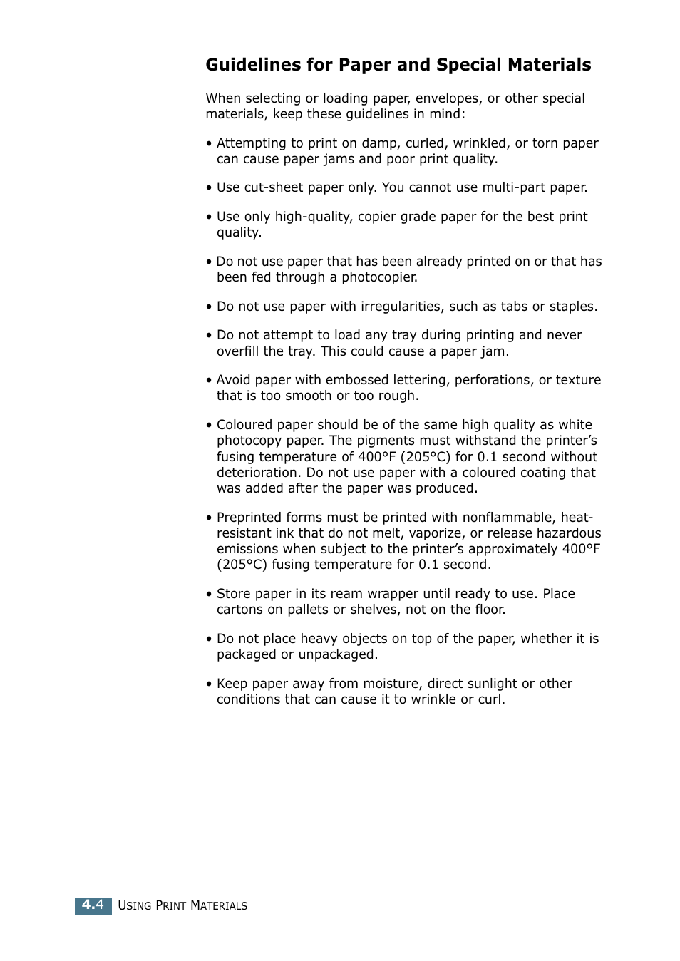 Guidelines for paper and special materials | Tally Genicom Tally Mono Laser 9025N User Manual | Page 67 / 214