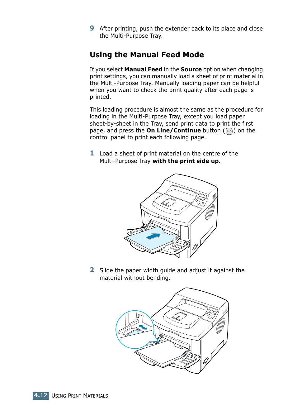 Using the manual feed mode | Tally Genicom Tally Mono Laser 9025N User Manual | Page 75 / 214
