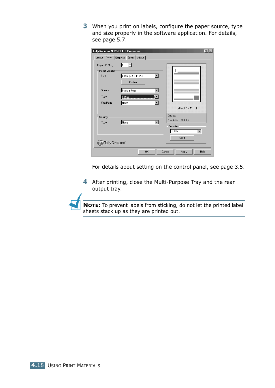 Tally Genicom Tally Mono Laser 9025N User Manual | Page 81 / 214