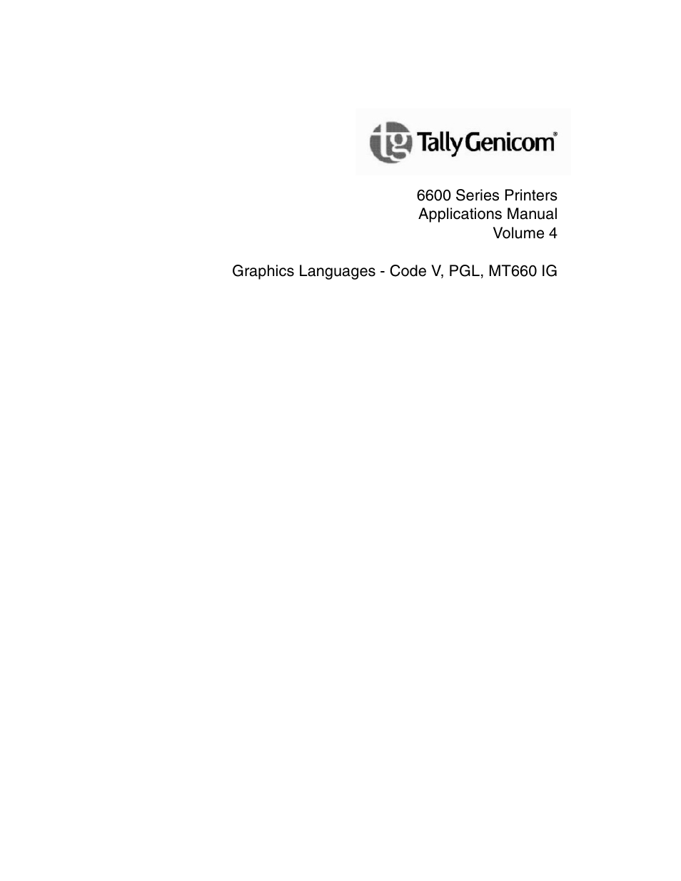 Tally Genicom 6600 User Manual | 330 pages