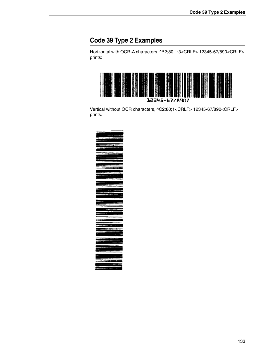 Code 39 type 2 examples | Tally Genicom 6600 User Manual | Page 133 / 330