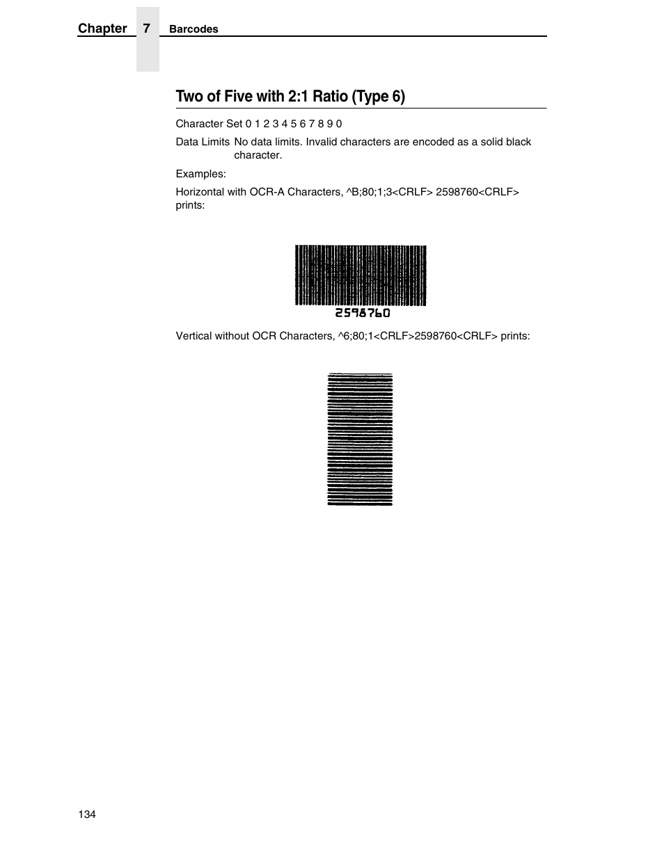 Two of five with 2:1 ratio (type 6) | Tally Genicom 6600 User Manual | Page 134 / 330