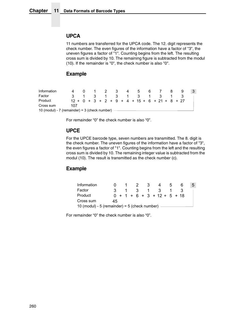 Upca, Example, Upce | Tally Genicom 6600 User Manual | Page 260 / 330