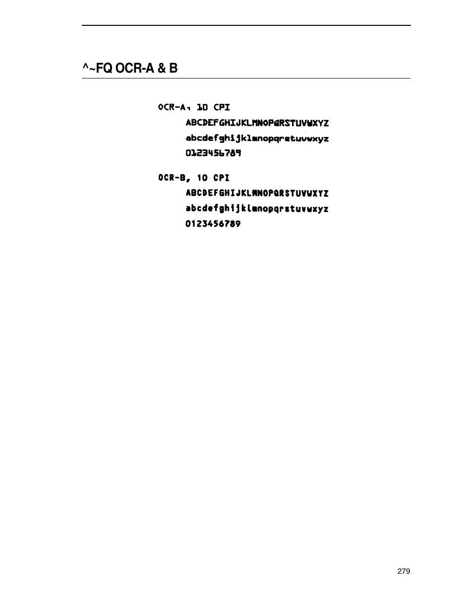 Fq ocr-a & b | Tally Genicom 6600 User Manual | Page 279 / 330