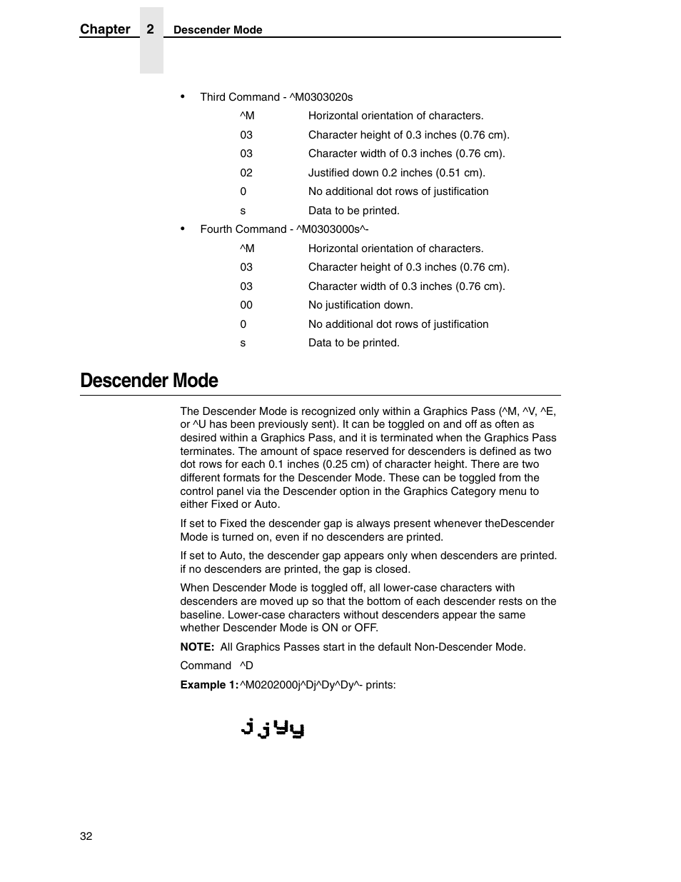 Descender mode | Tally Genicom 6600 User Manual | Page 32 / 330