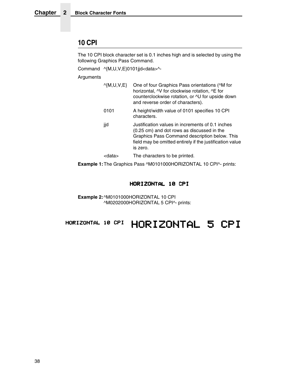 10 cpi | Tally Genicom 6600 User Manual | Page 38 / 330