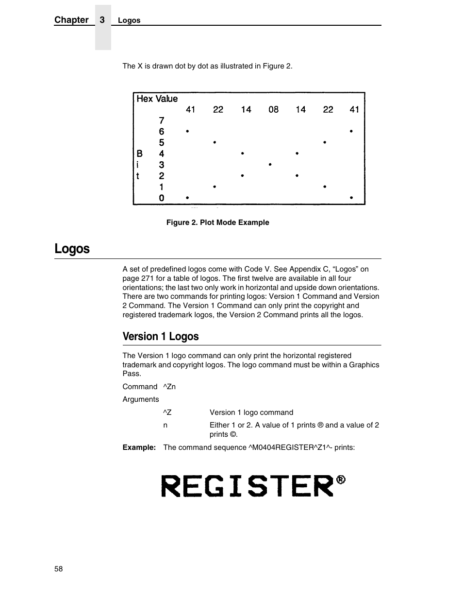 Logos, Version 1 logos | Tally Genicom 6600 User Manual | Page 58 / 330