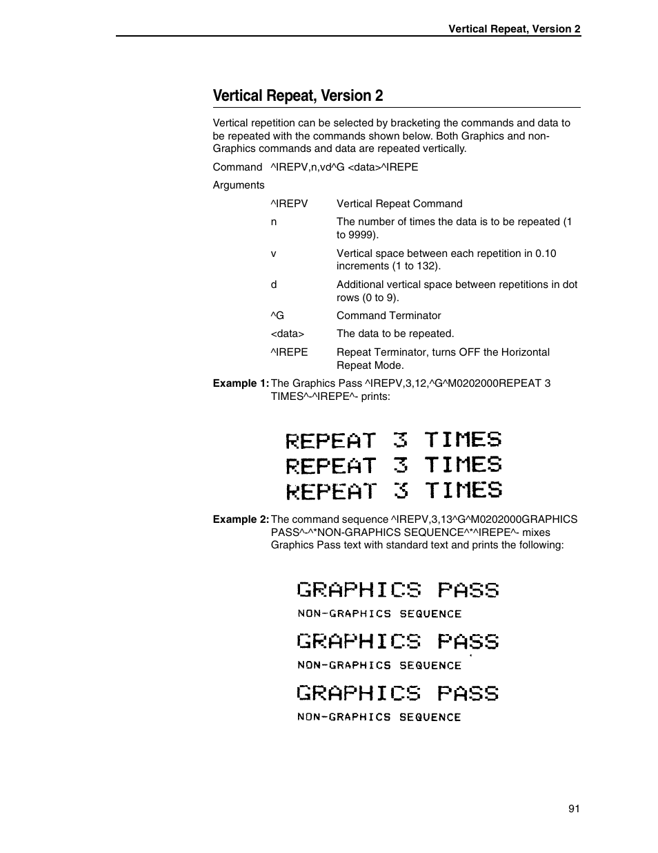 Vertical repeat, version 2 | Tally Genicom 6600 User Manual | Page 91 / 330