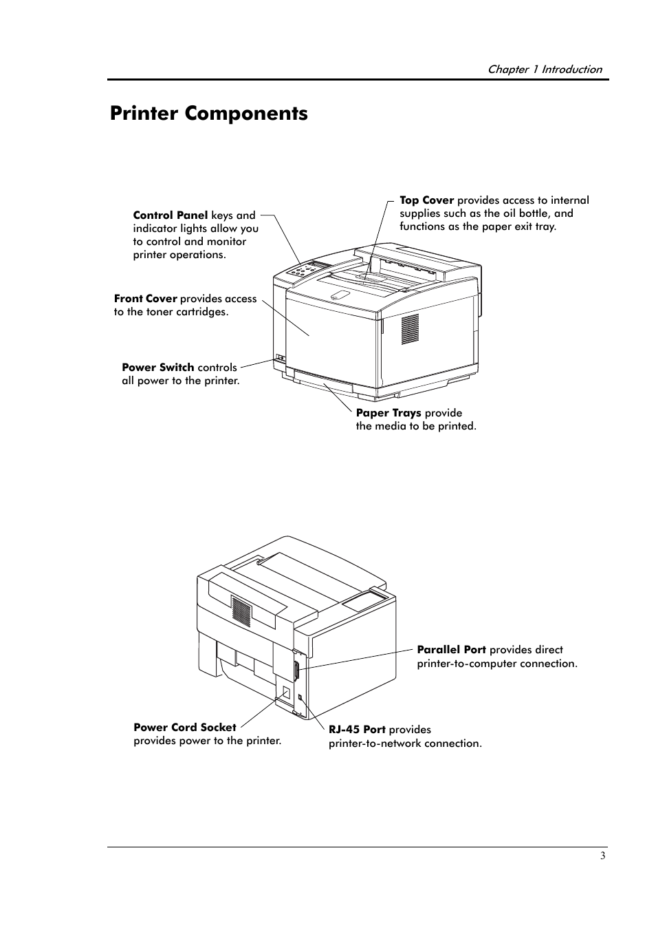 Printer components | Tally Genicom Tally Colour Laser T8006e User Manual | Page 11 / 200