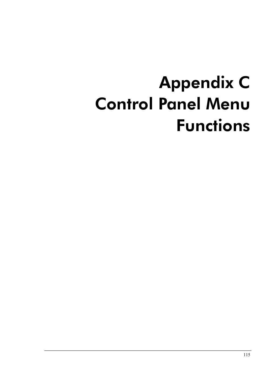 Appendix c control panel menu functions, Appendix c, Control panel menu functions | See “appendix c control panel | Tally Genicom Tally Colour Laser T8006e User Manual | Page 123 / 200