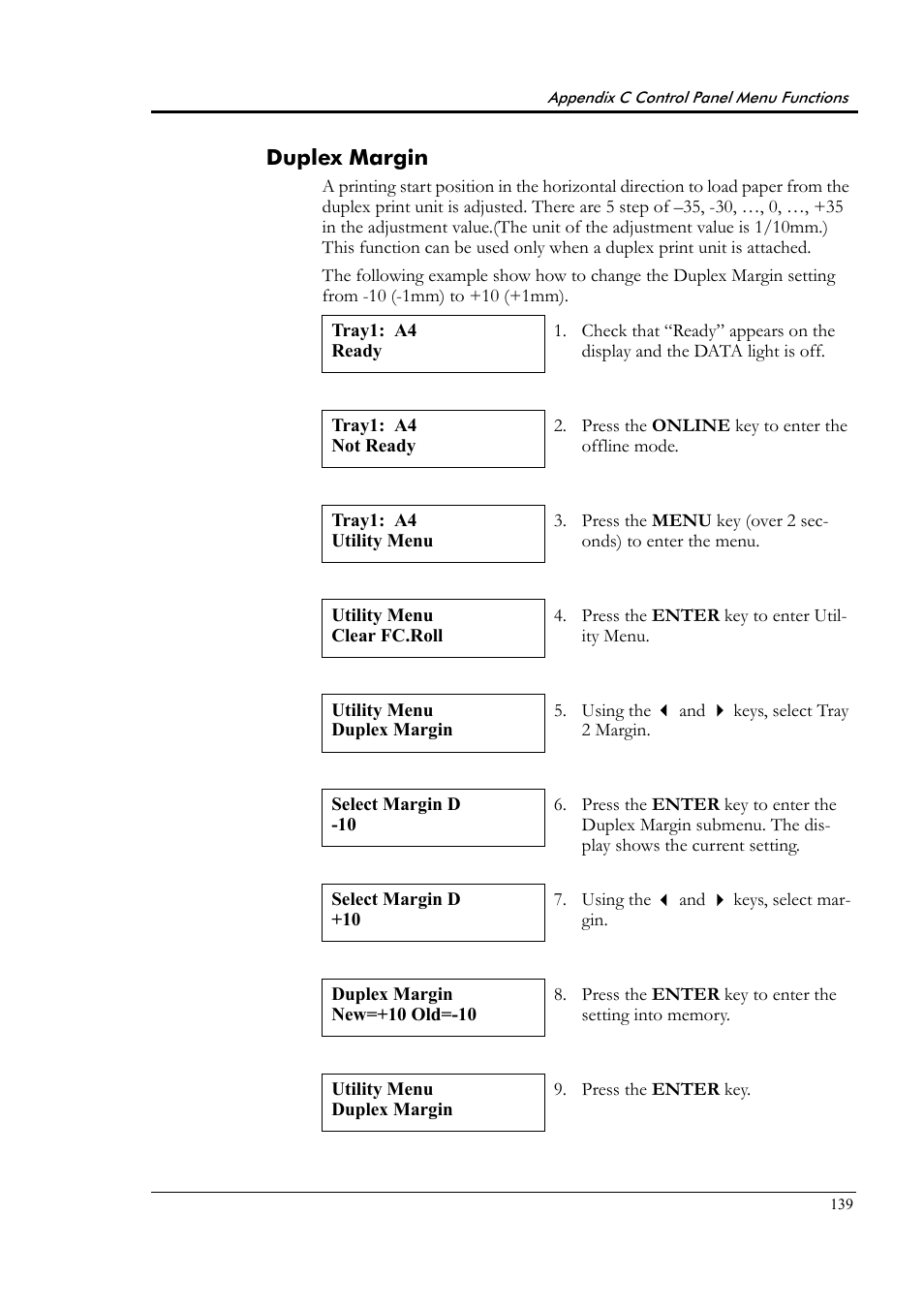 Duplex margin | Tally Genicom Tally Colour Laser T8006e User Manual | Page 147 / 200