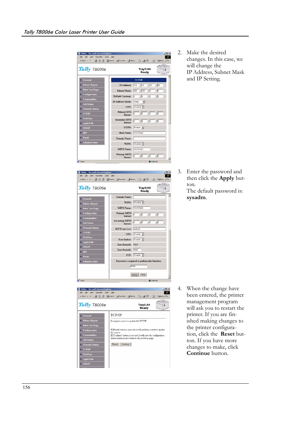 Tally Genicom Tally Colour Laser T8006e User Manual | Page 164 / 200