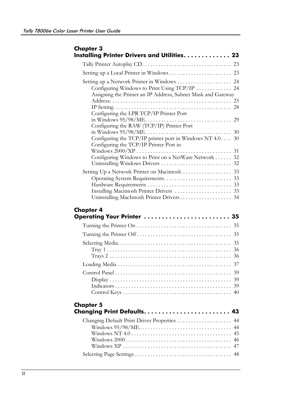 Tally Genicom Tally Colour Laser T8006e User Manual | Page 4 / 200