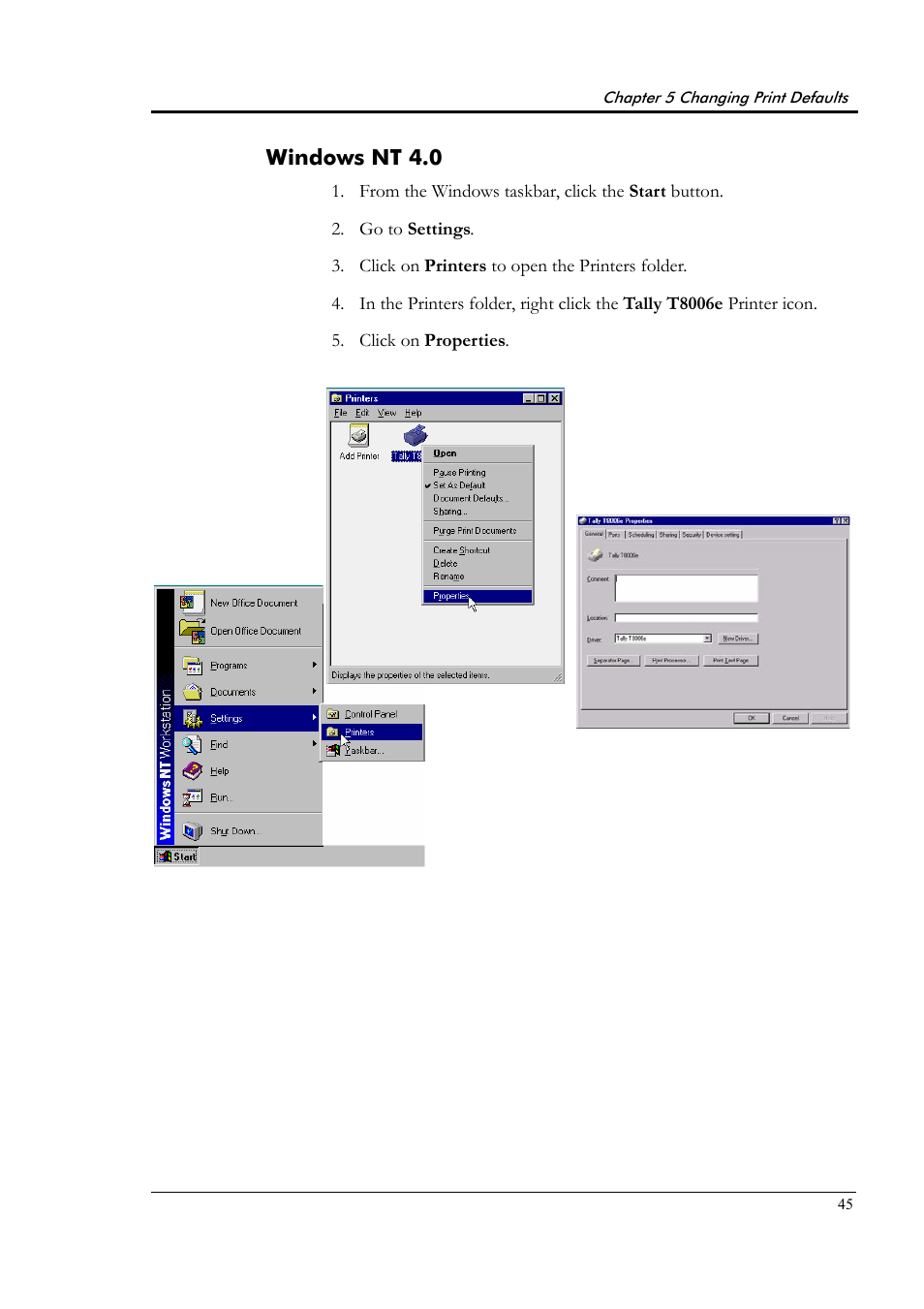 Windows nt 4.0 | Tally Genicom Tally Colour Laser T8006e User Manual | Page 53 / 200