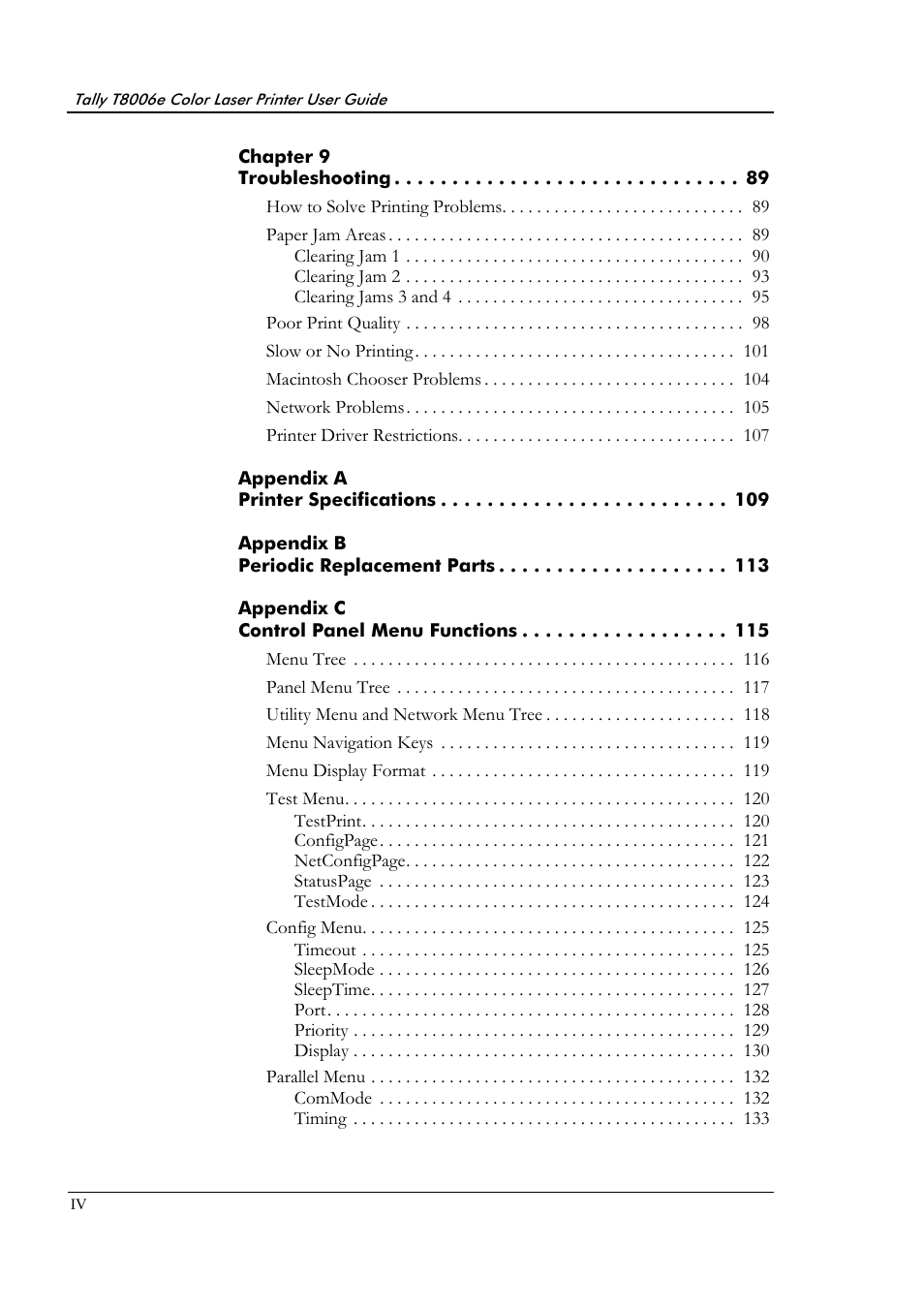 Tally Genicom Tally Colour Laser T8006e User Manual | Page 6 / 200