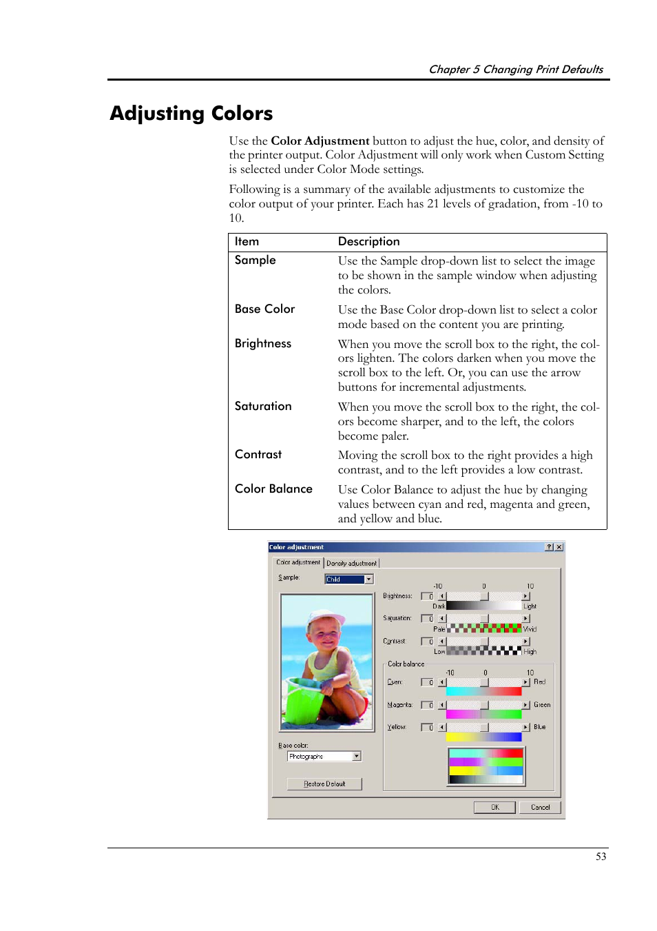 Adjusting colors | Tally Genicom Tally Colour Laser T8006e User Manual | Page 61 / 200