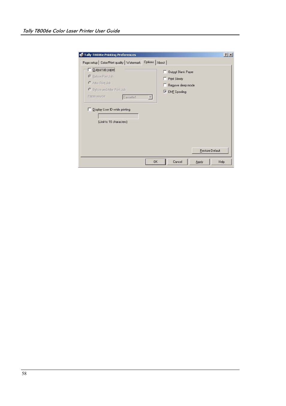 Tally Genicom Tally Colour Laser T8006e User Manual | Page 66 / 200