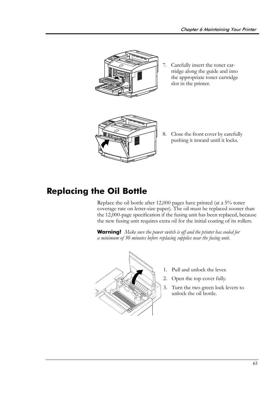 Replacing the oil bottle | Tally Genicom Tally Colour Laser T8006e User Manual | Page 71 / 200