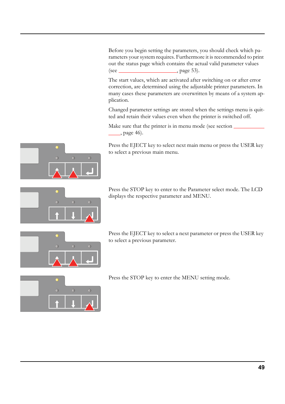 Setting parameters (principle), Setting parameters (principle) | Tally Genicom 5040 User Manual | Page 57 / 142
