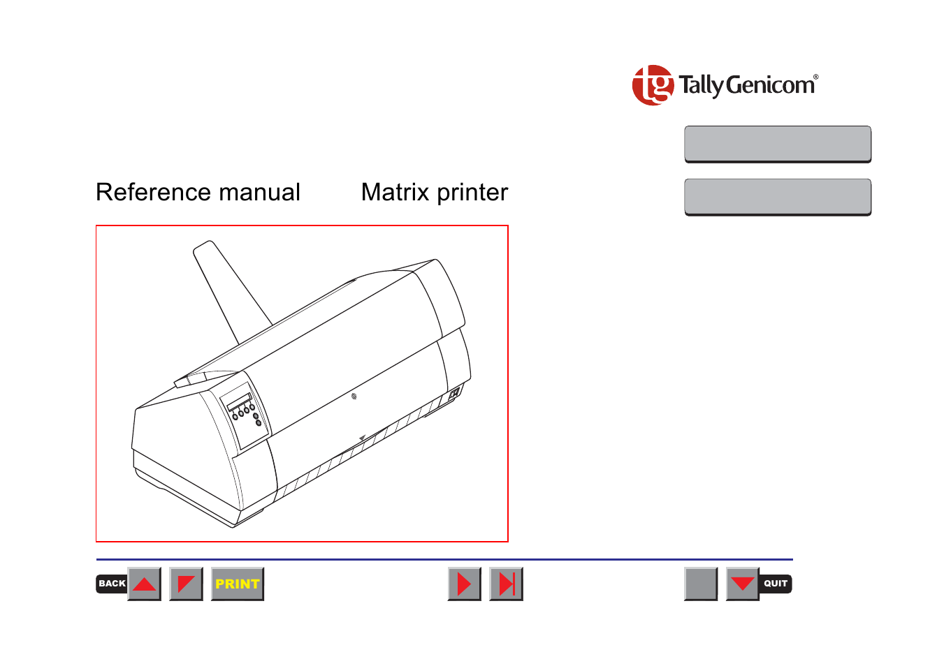 Tally Genicom MATRIX PRINTER 2250 User Manual | 216 pages