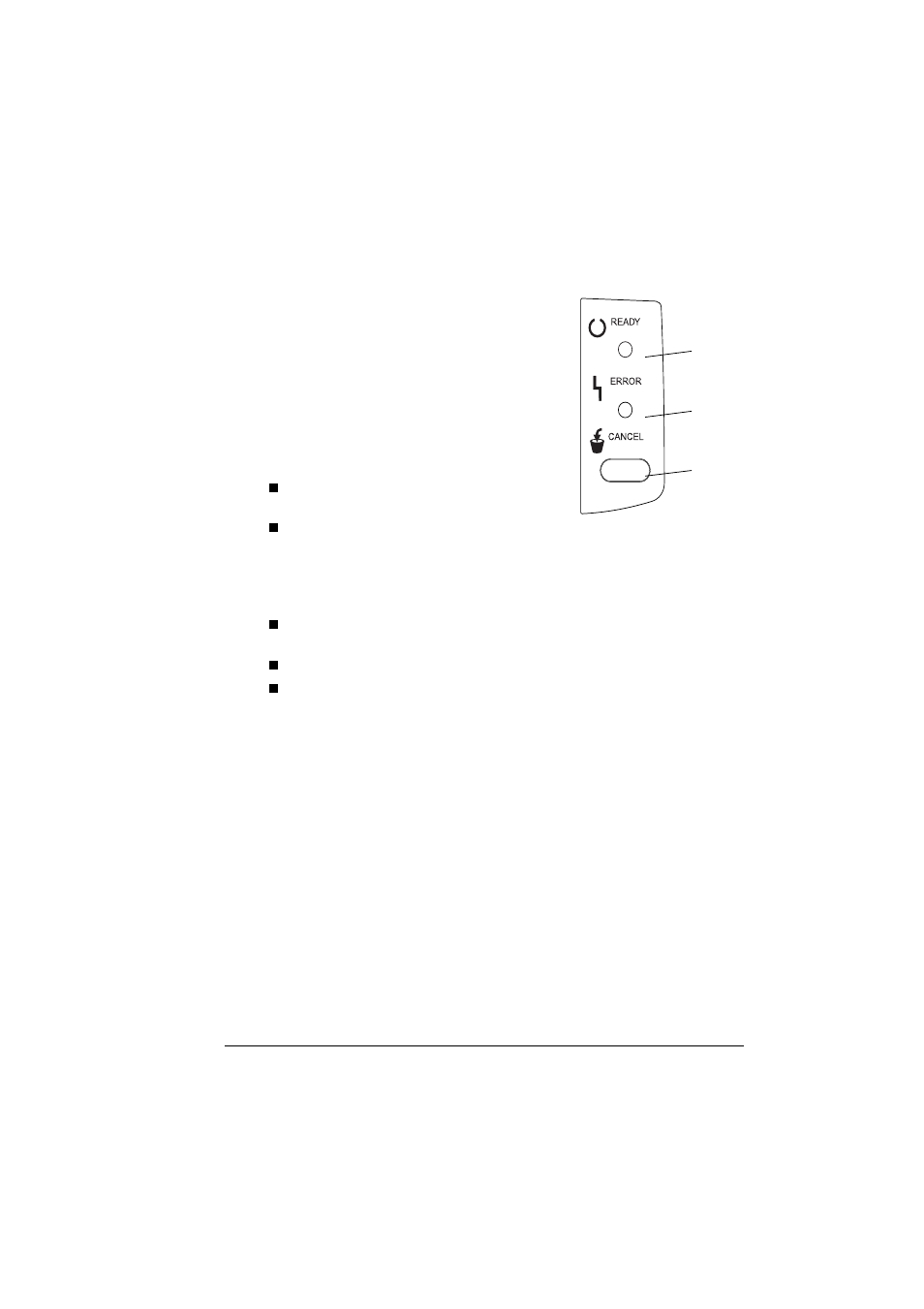 About the indicator functions, Indicator functions, Continuing a print job after an error message | Cancelling a print job, About the indicator functions 3 | Tally Genicom 9316 User Manual | Page 9 / 80