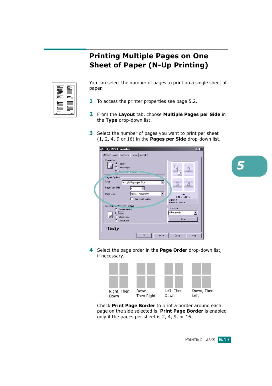 N-up printing) | Tally Genicom Tally Mono Laser T9220 User Manual | Page 100 / 231