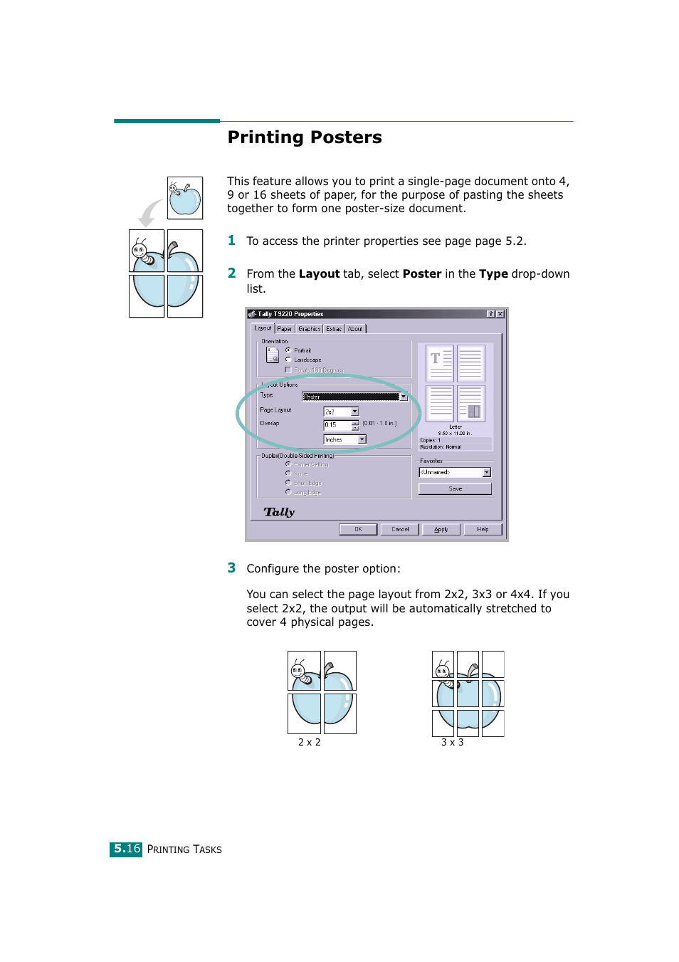 Printing posters | Tally Genicom Tally Mono Laser T9220 User Manual | Page 103 / 231