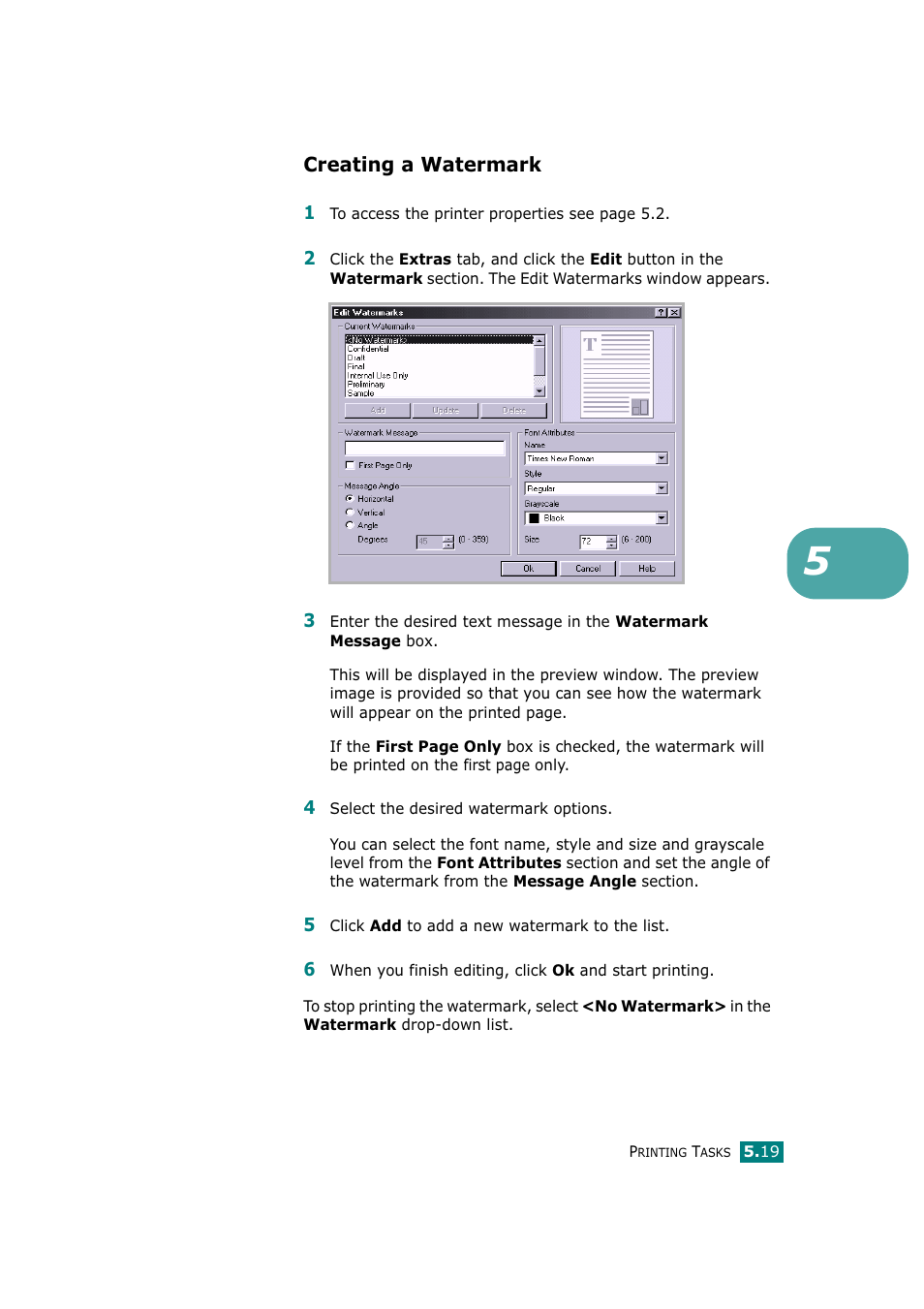 Creating a watermark | Tally Genicom Tally Mono Laser T9220 User Manual | Page 106 / 231