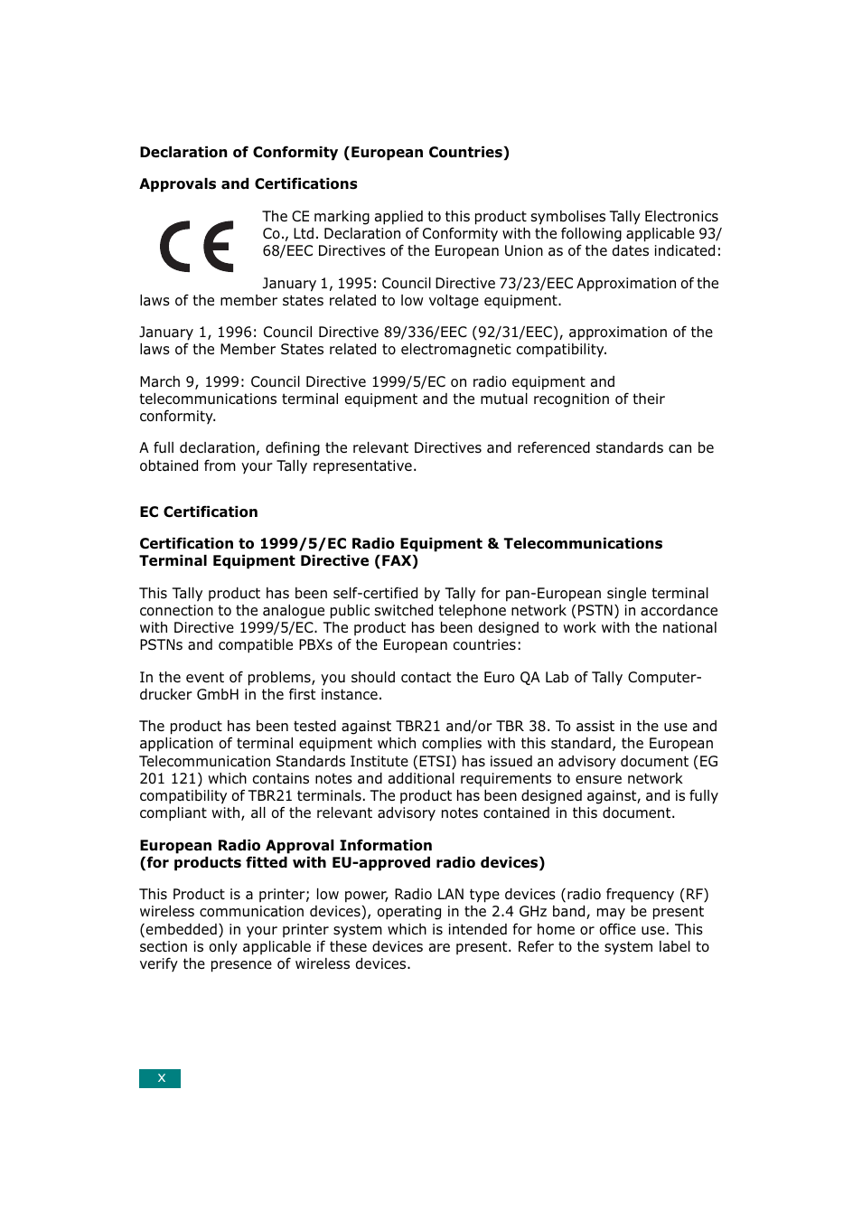 Tally Genicom Tally Mono Laser T9220 User Manual | Page 11 / 231