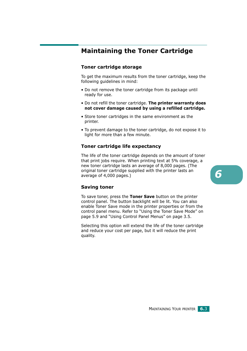 Maintaining the toner cartridge | Tally Genicom Tally Mono Laser T9220 User Manual | Page 118 / 231
