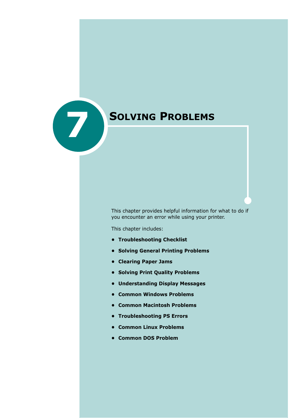 Solving problems, Chapter 7 | Tally Genicom Tally Mono Laser T9220 User Manual | Page 126 / 231
