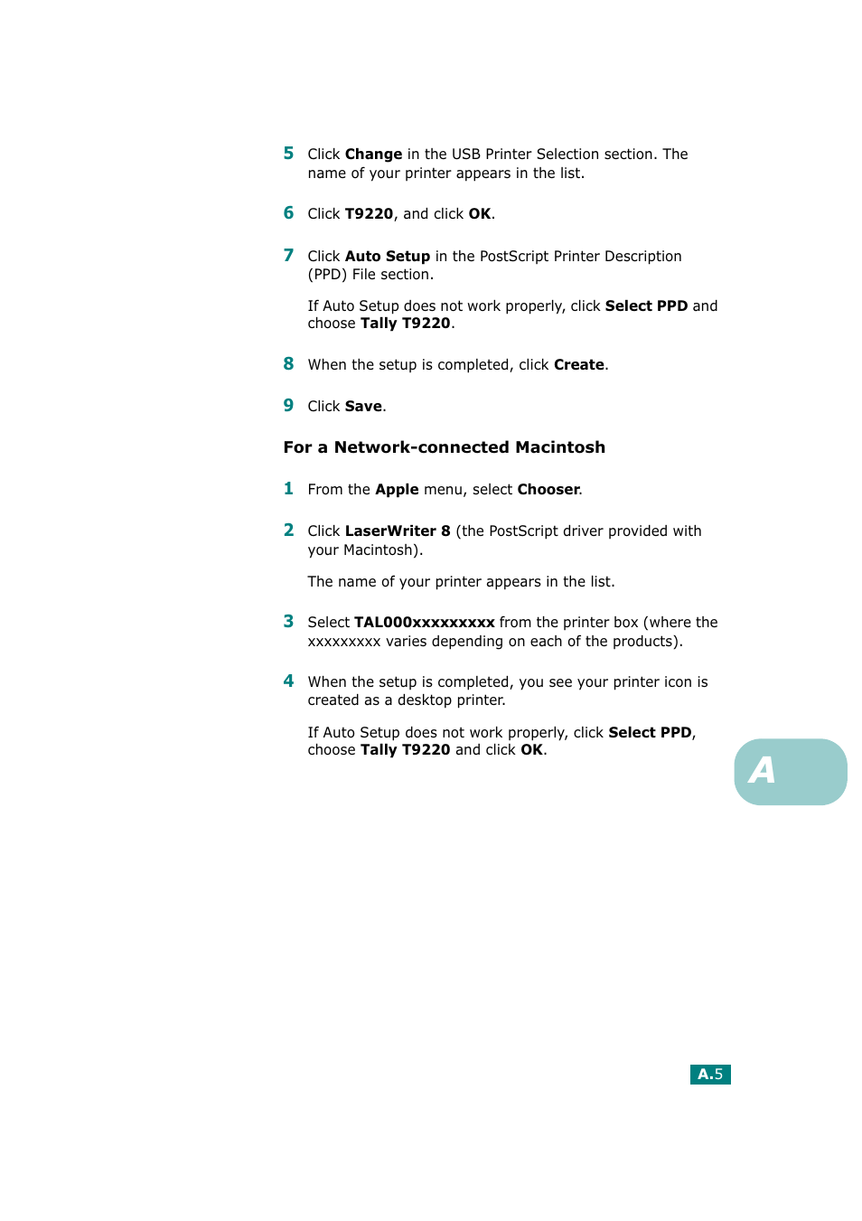 Tally Genicom Tally Mono Laser T9220 User Manual | Page 158 / 231