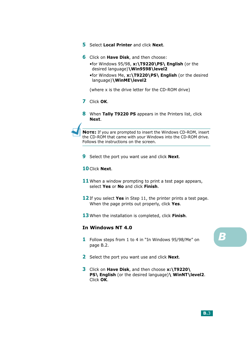 Tally Genicom Tally Mono Laser T9220 User Manual | Page 166 / 231