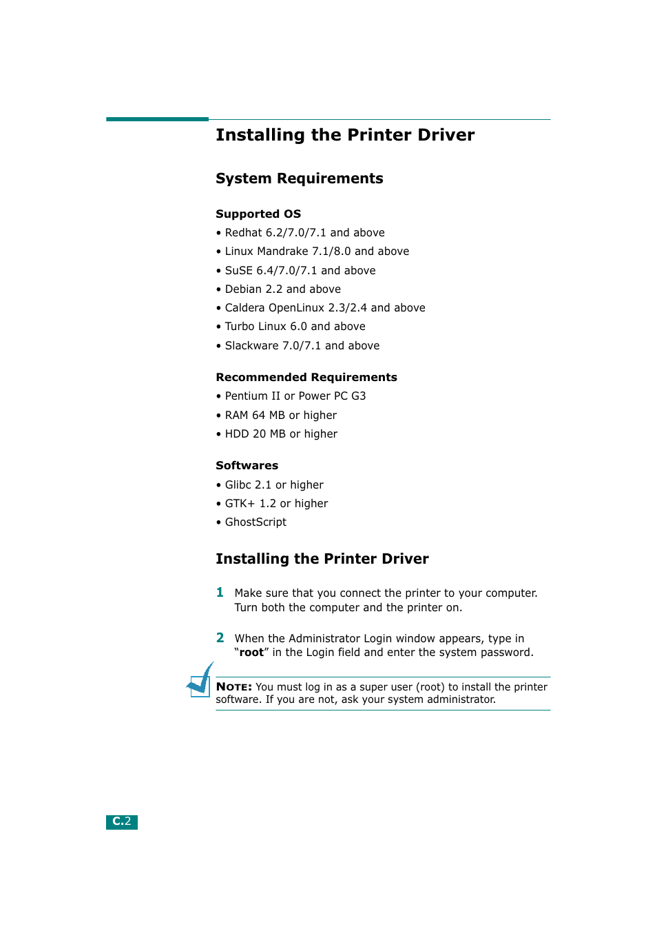 Installing the printer driver, System requirements | Tally Genicom Tally Mono Laser T9220 User Manual | Page 171 / 231