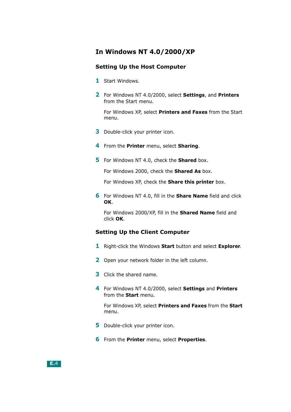 In windows nt 4.0/2000/xp | Tally Genicom Tally Mono Laser T9220 User Manual | Page 197 / 231