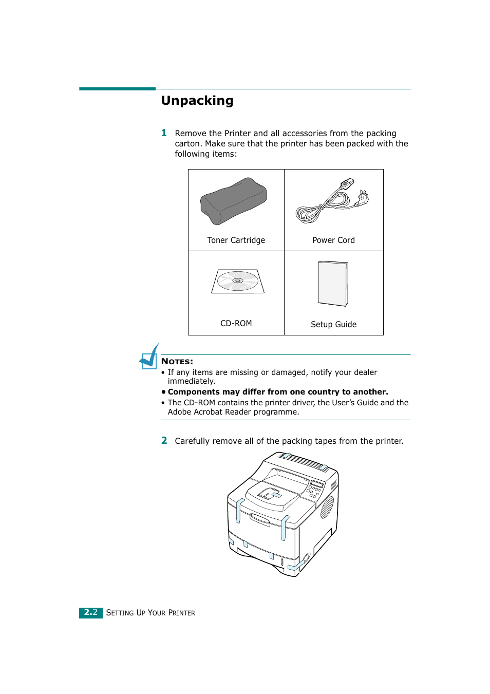 Unpacking | Tally Genicom Tally Mono Laser T9220 User Manual | Page 21 / 231