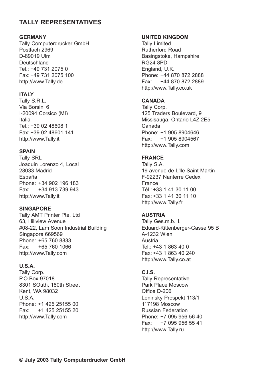 Tally Genicom Tally Mono Laser T9220 User Manual | Page 231 / 231