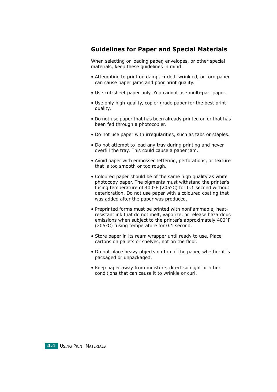 Guidelines for paper and special materials | Tally Genicom Tally Mono Laser T9220 User Manual | Page 67 / 231
