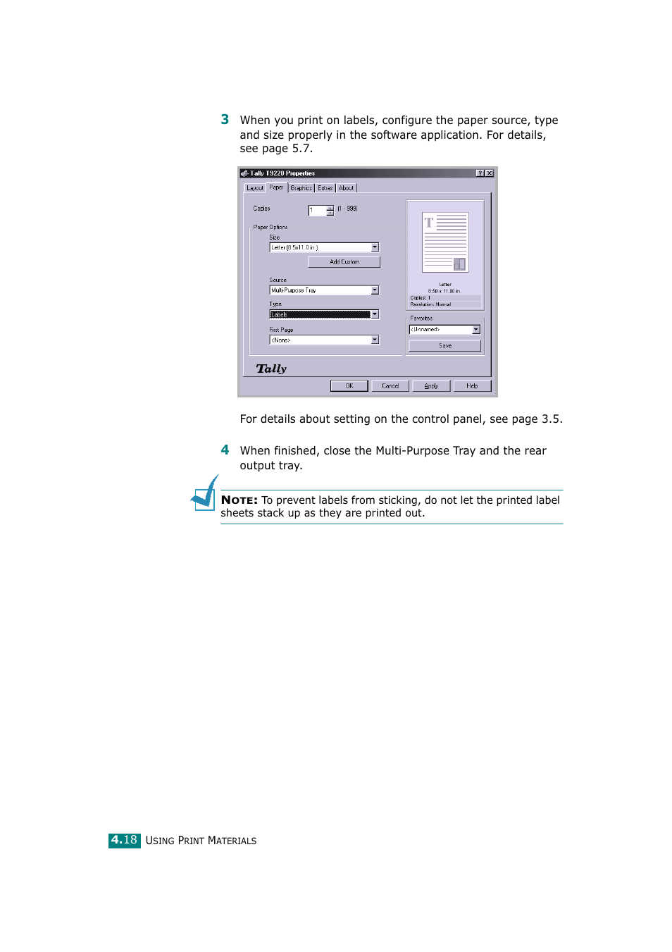Tally Genicom Tally Mono Laser T9220 User Manual | Page 81 / 231