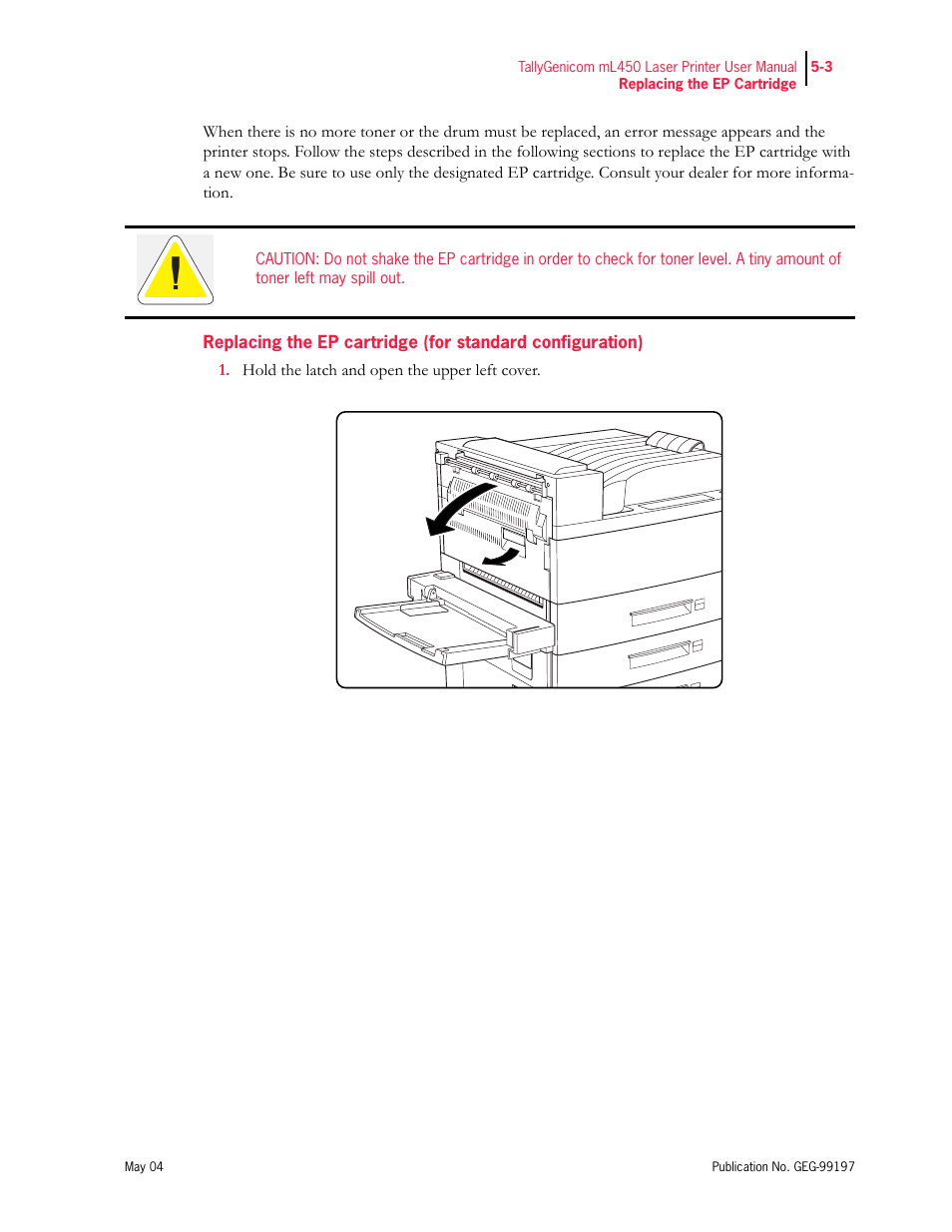 Tally Genicom mL450 User Manual | Page 111 / 232