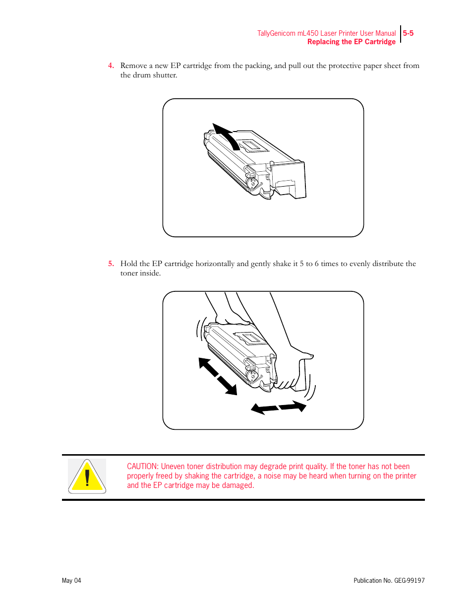 Tally Genicom mL450 User Manual | Page 113 / 232