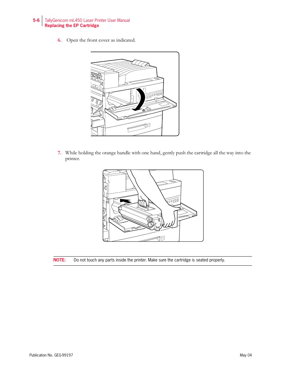 Tally Genicom mL450 User Manual | Page 114 / 232