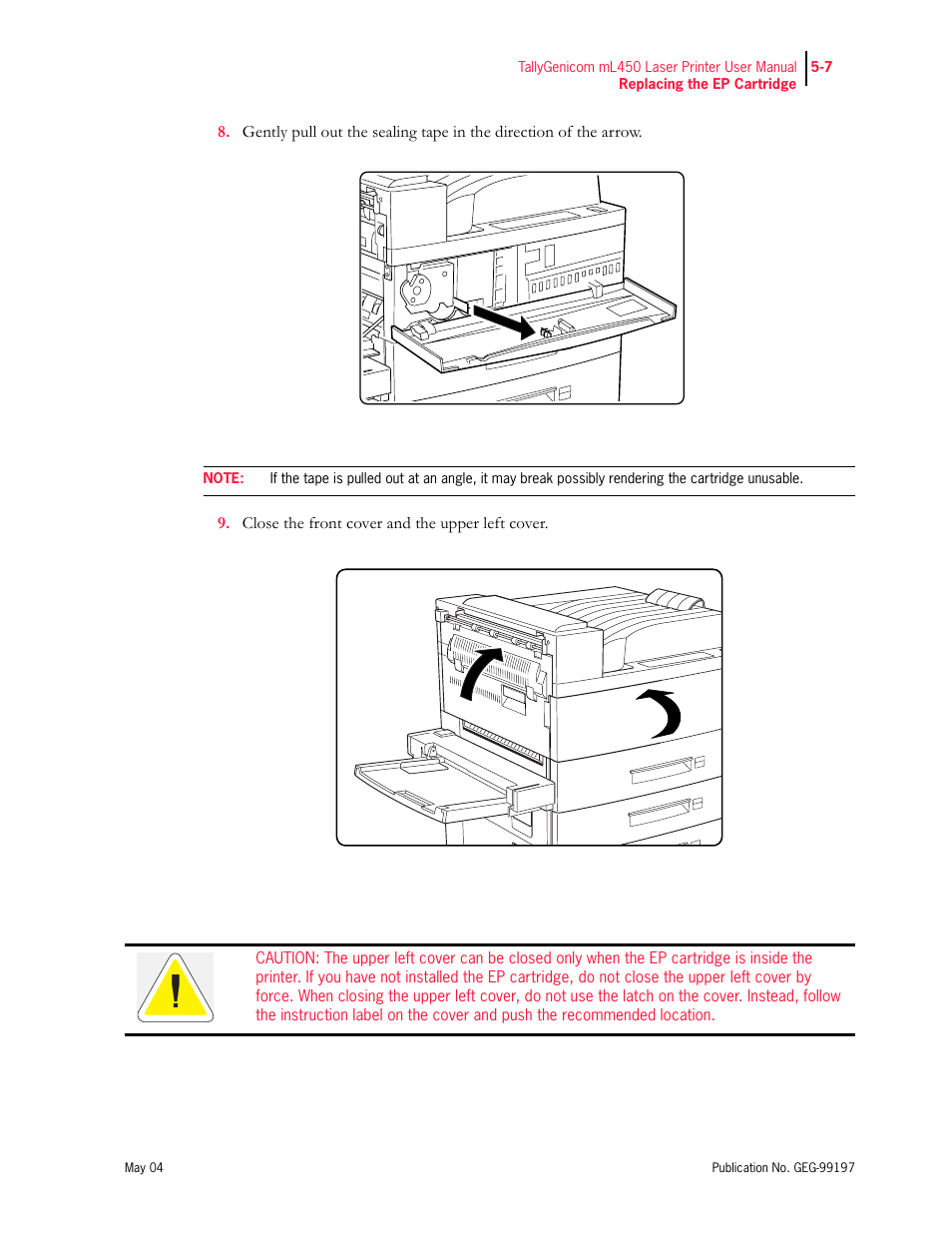 Tally Genicom mL450 User Manual | Page 115 / 232