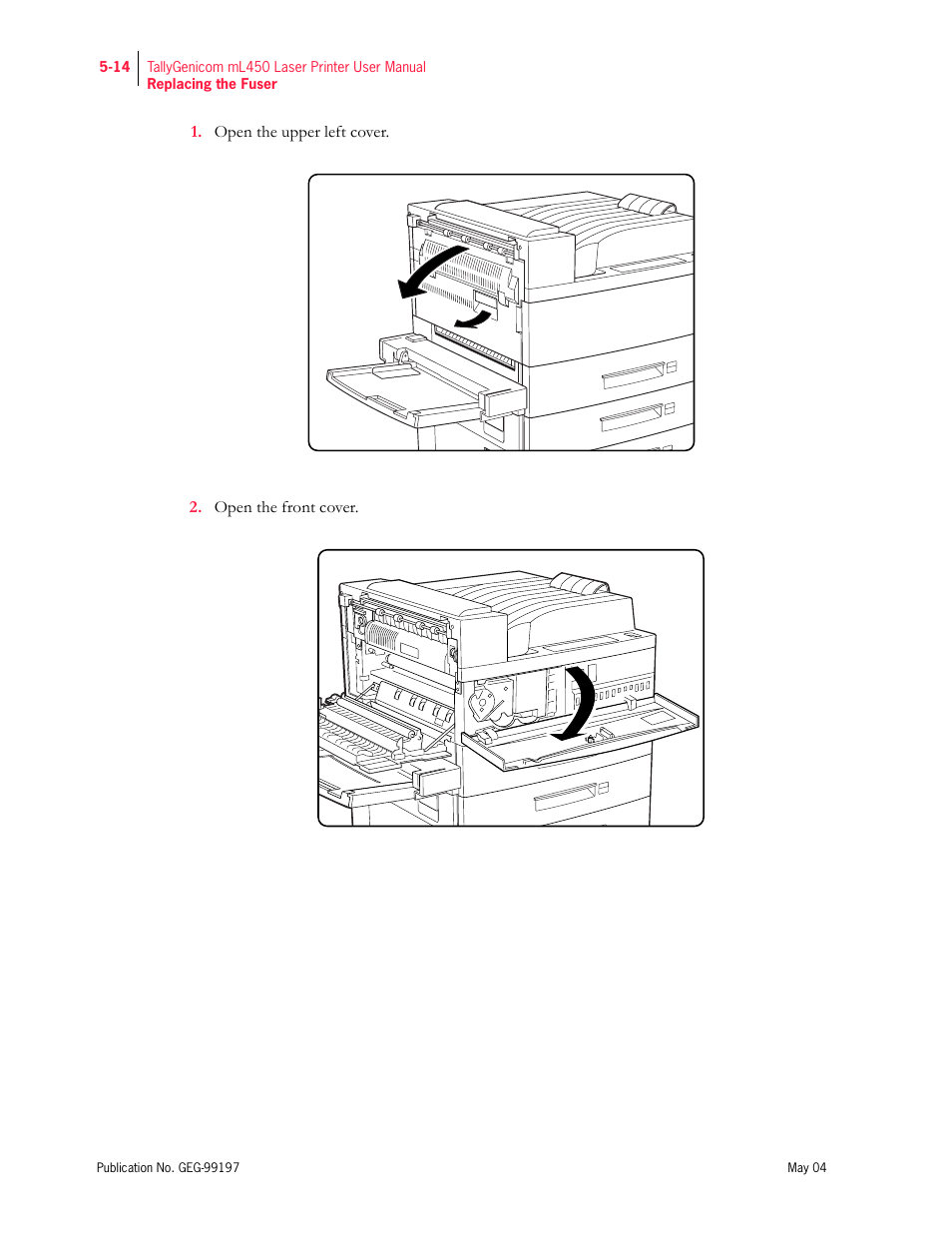 Tally Genicom mL450 User Manual | Page 122 / 232