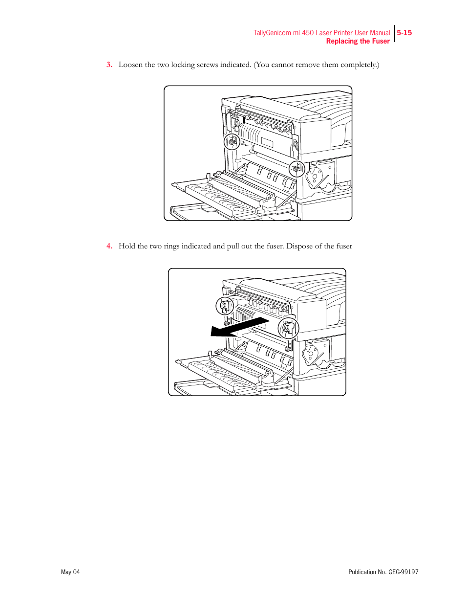 Tally Genicom mL450 User Manual | Page 123 / 232