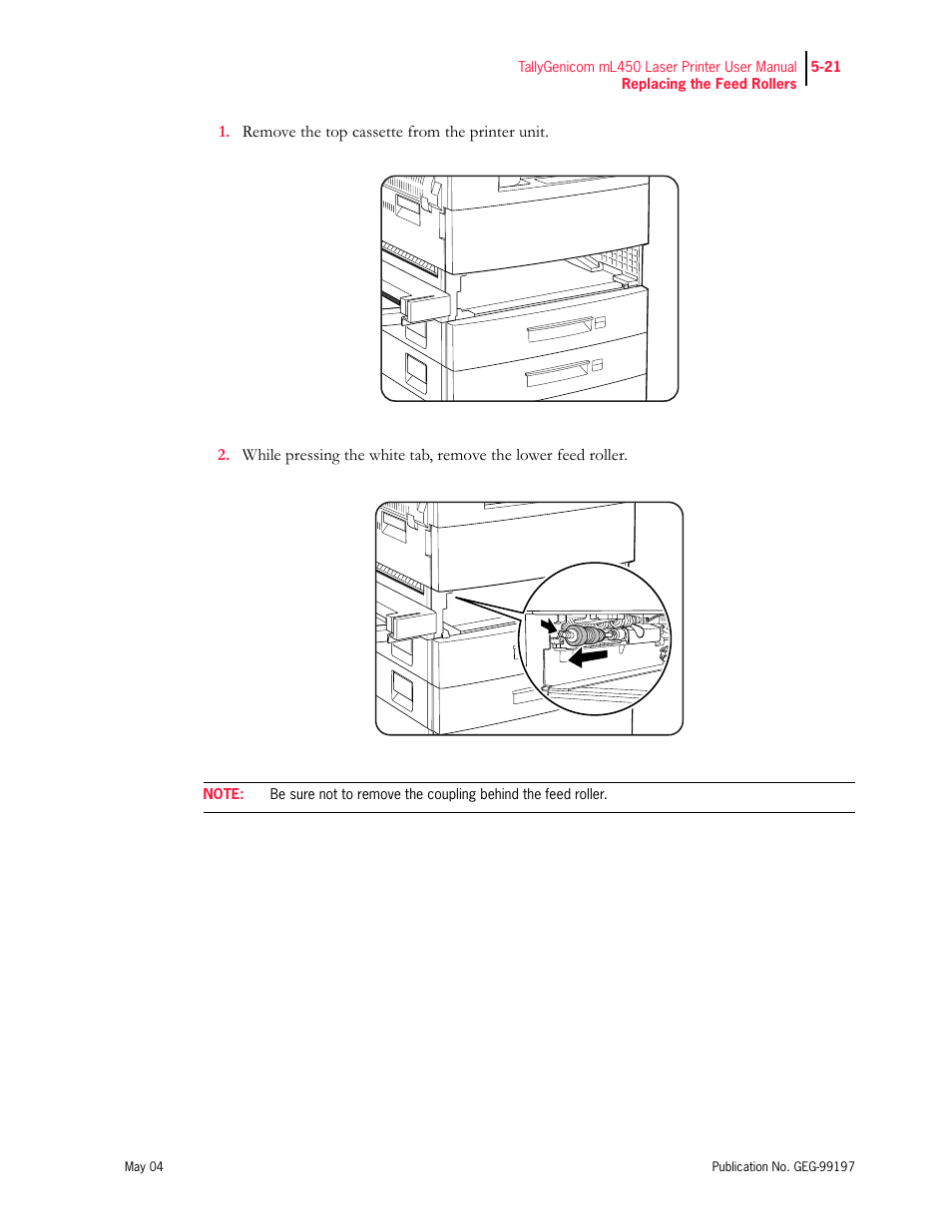 Tally Genicom mL450 User Manual | Page 129 / 232