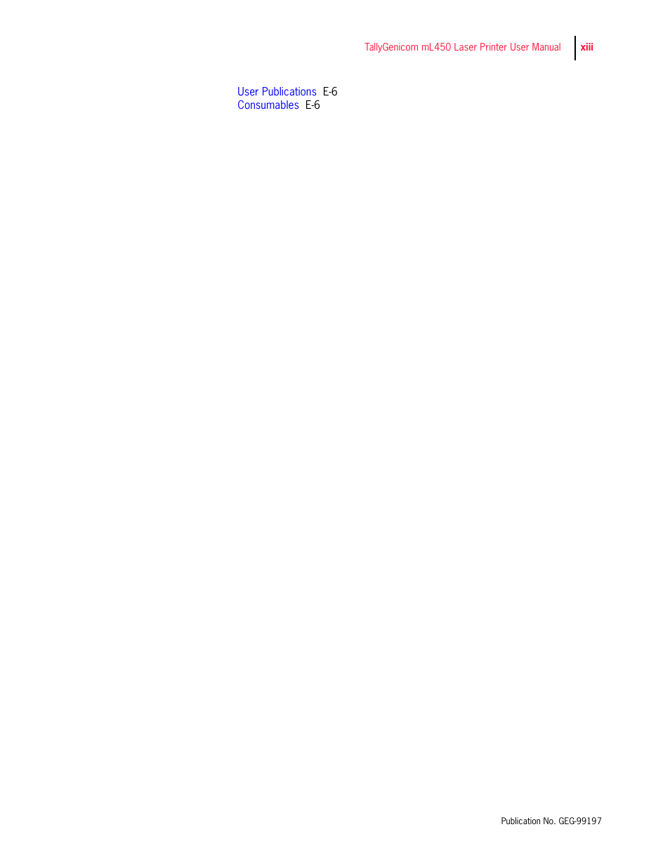 Tally Genicom mL450 User Manual | Page 13 / 232