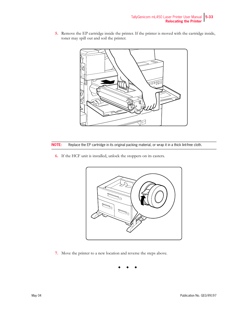 Tally Genicom mL450 User Manual | Page 141 / 232