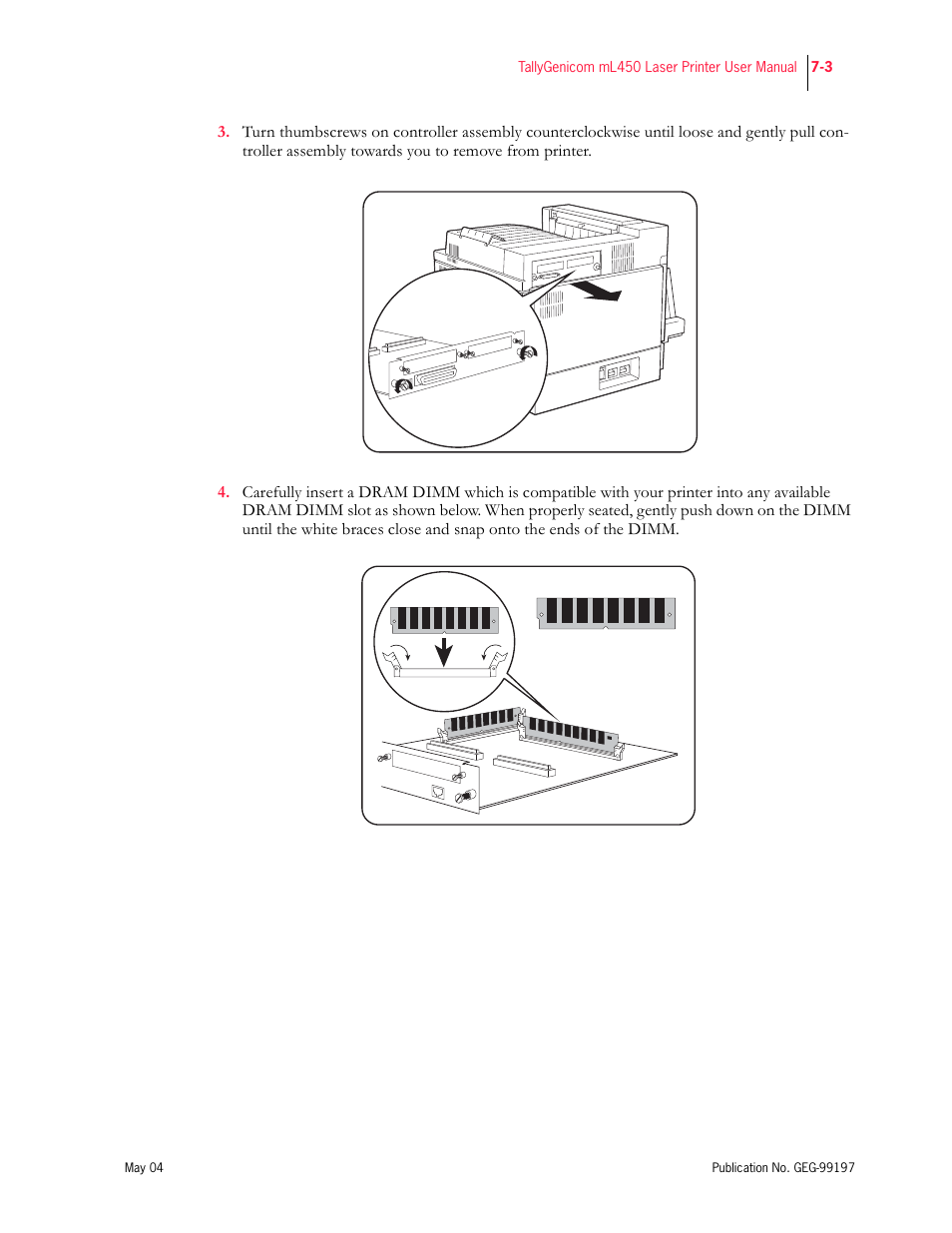 Tally Genicom mL450 User Manual | Page 175 / 232